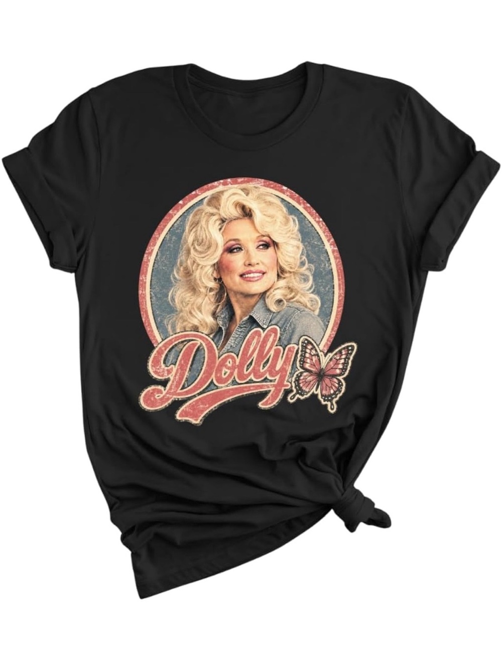 Dolly Legend Parton Shirt for Women, Memorial Butterfly Retro Country Music Tee